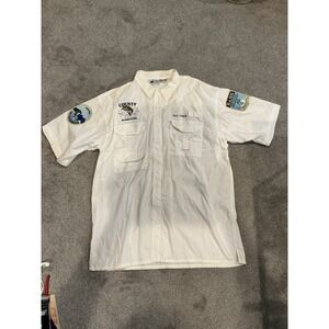 VTG Against the Elements white Bassmaster fishing XXL Shirt & Fishing Patches
